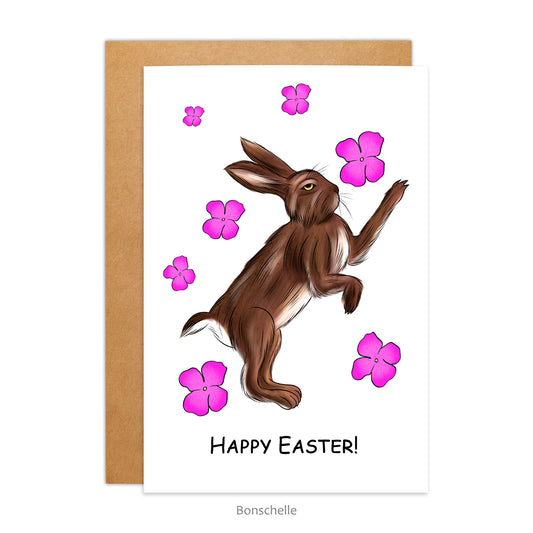 Springtime Hare Easter Card with envelope