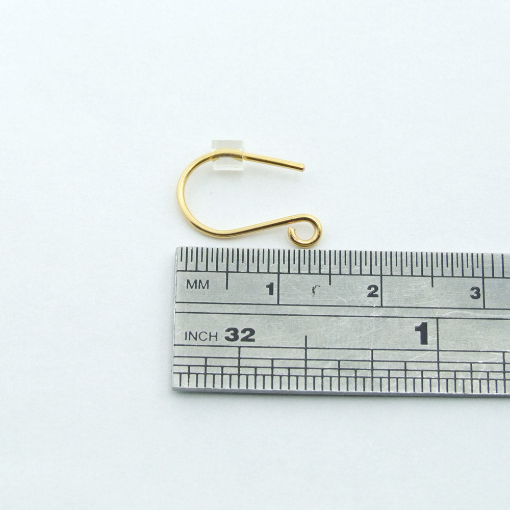 Handmade 24ct gold plated shepherd crook earwire finding supplies from the UK 