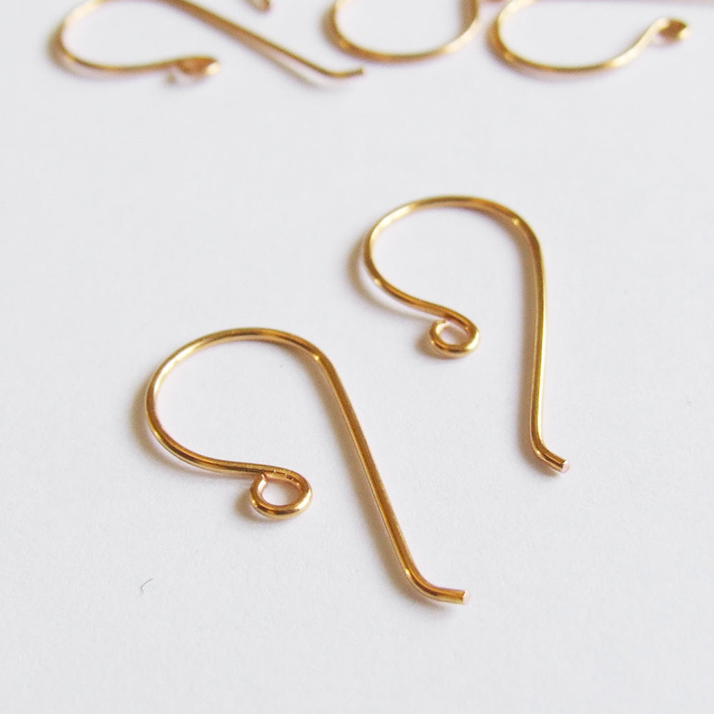 Handmade 24K gold plated large shepherd crook earwire earhook findings for jewellery making 2