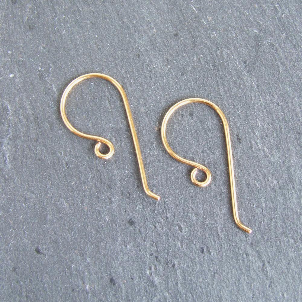 Handmade 24ct gold plated large shepherd crook earwires 1