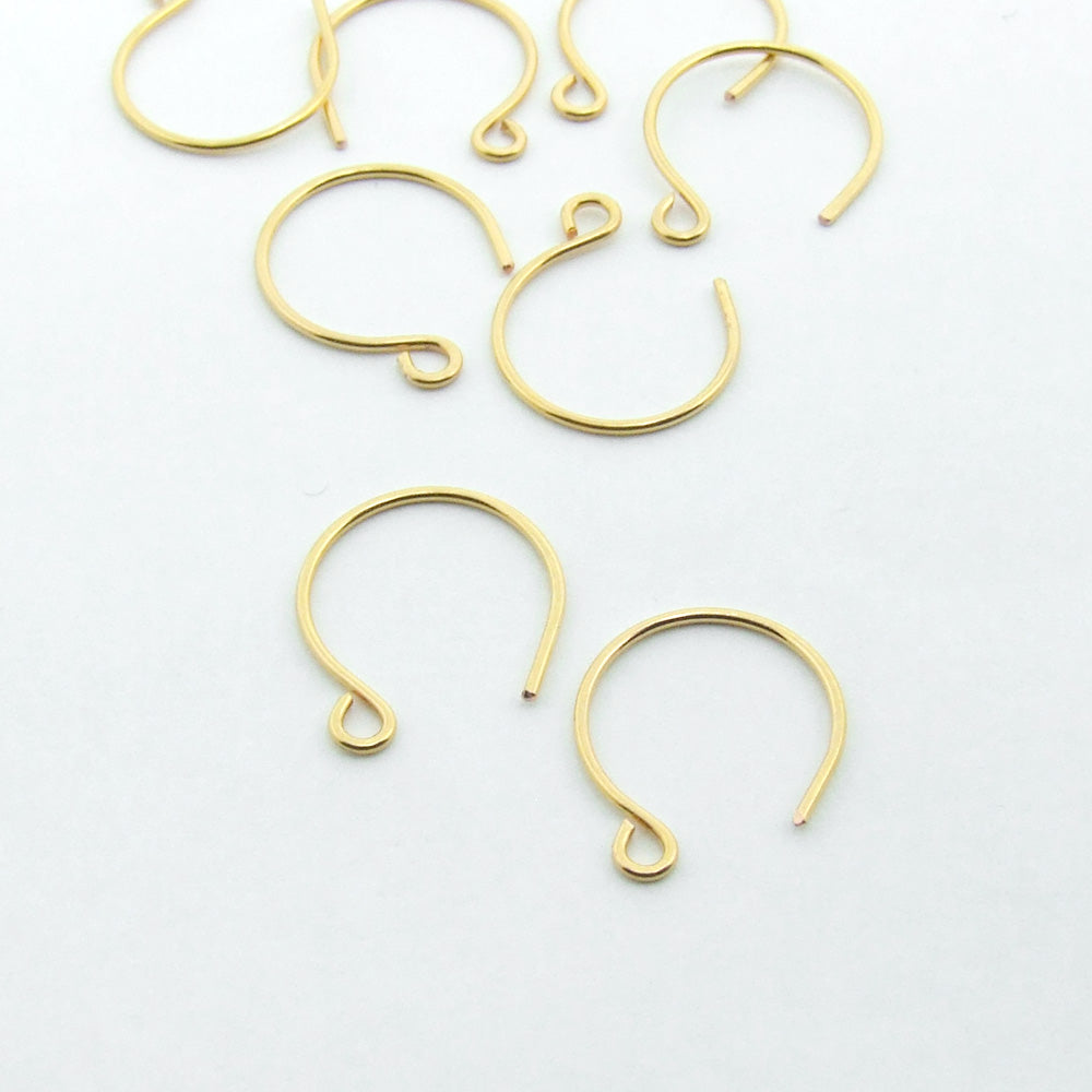 Handmade 24ct gold plated round earring finding earwires UK supplier