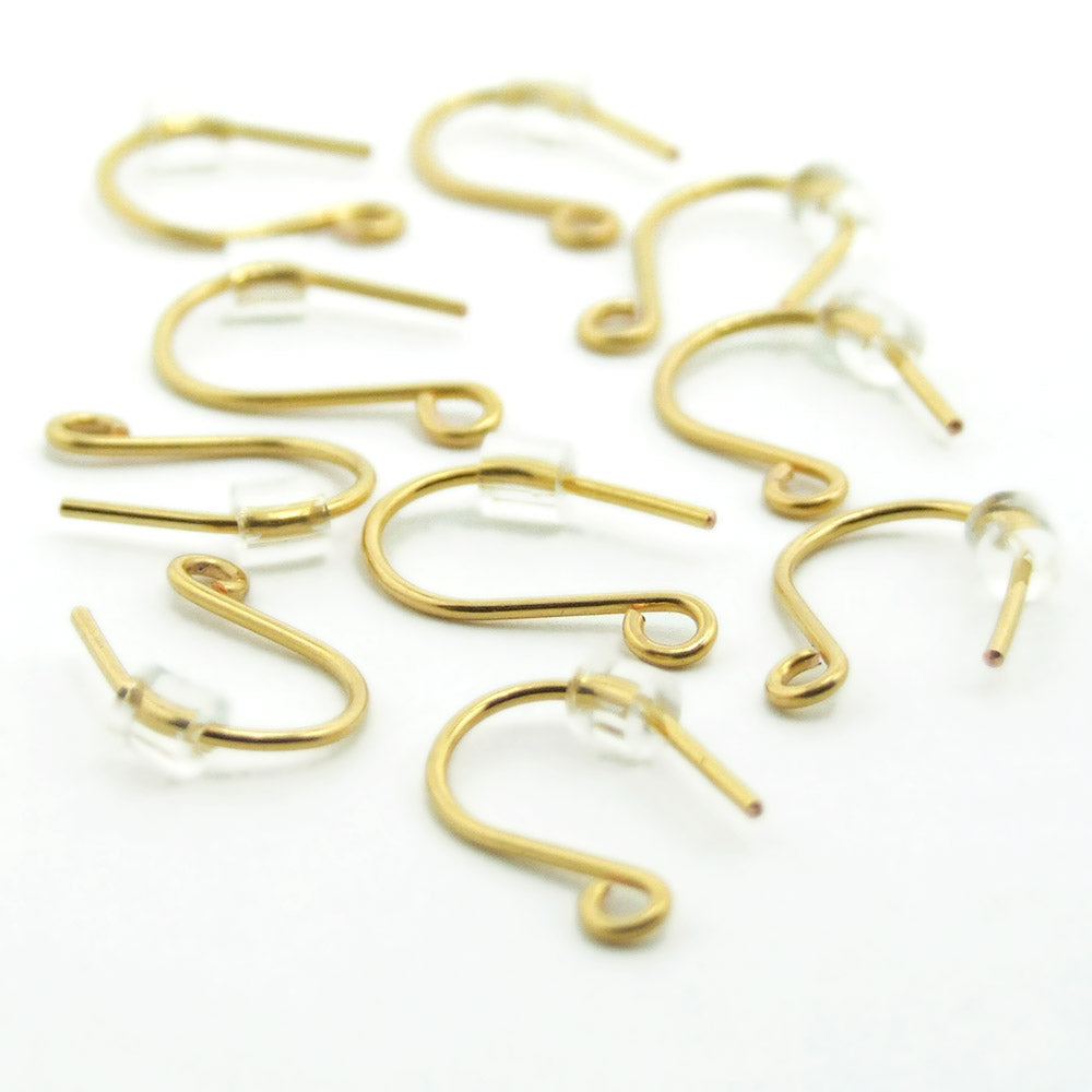 Handmade gold plated earring findings for jewellery making
