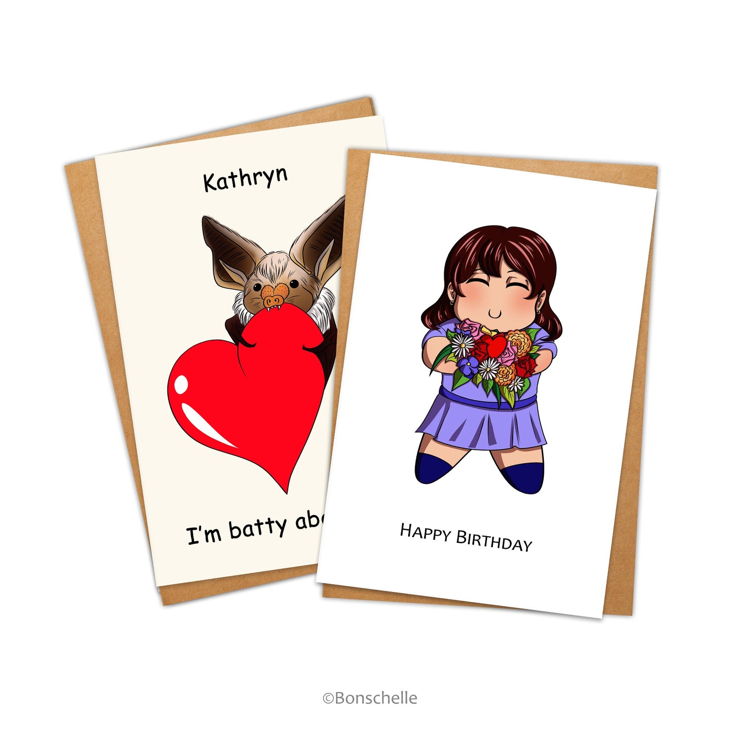 Colourful original digital fantasy art greeting cards