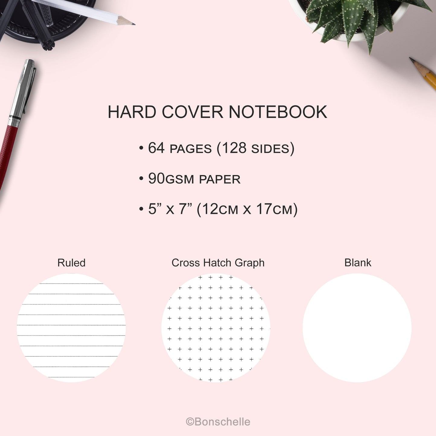 Hardcover Journal Notebook details and paper options