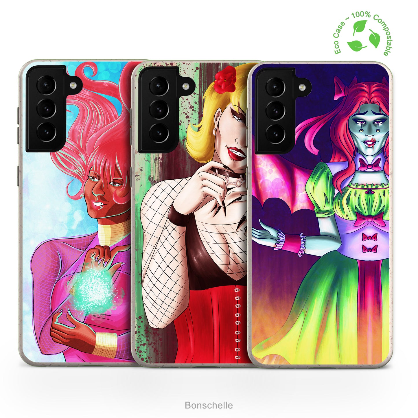Colourful Fantasy Witch Eco Phone Cases for Samsung phones