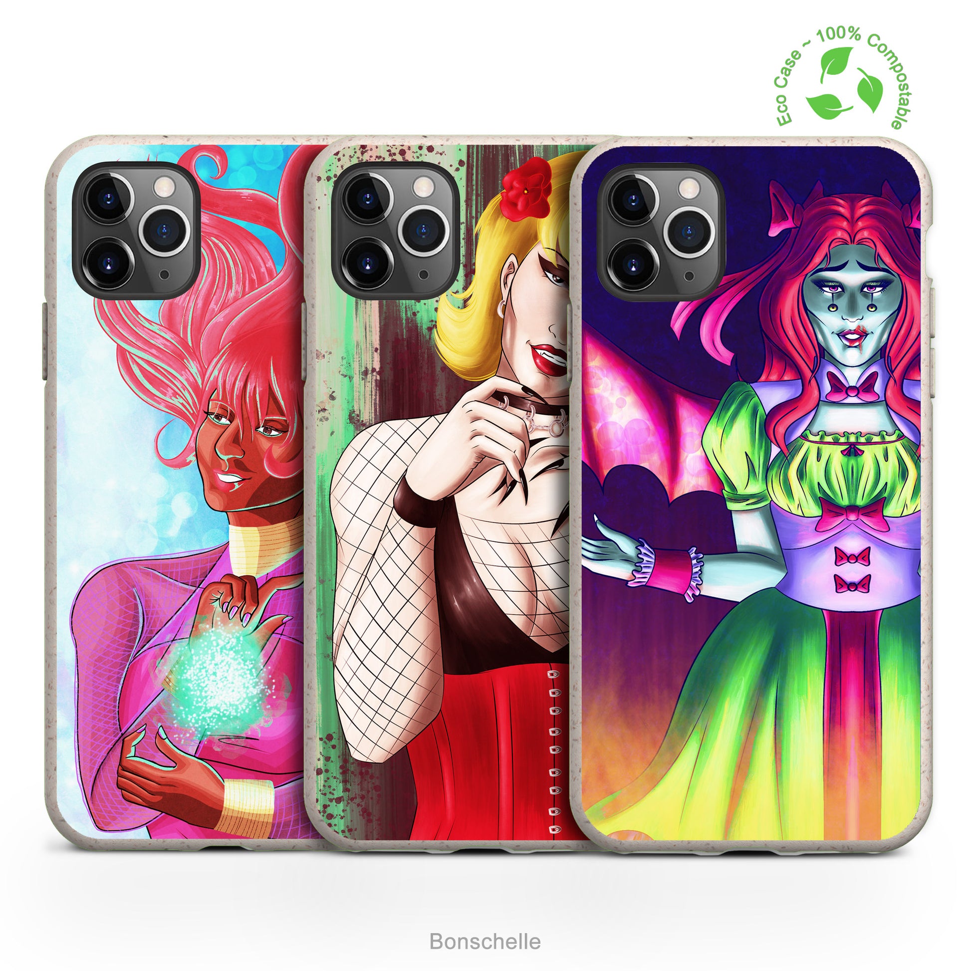 Colourful Fantasy Witch Eco Phone Cases for Samsung and iPhone