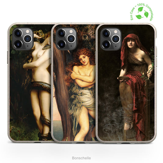 Ancient Gothic females, Eco Phone Cases for Samsung and iPhone with Pre-Raphaelite paintings by  John Collier and Evelyn De Morgan