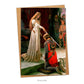 Card and envelope with Pre-Raphaelite image of 'The Accolade' by Edmund Leighton  (1852–1922)