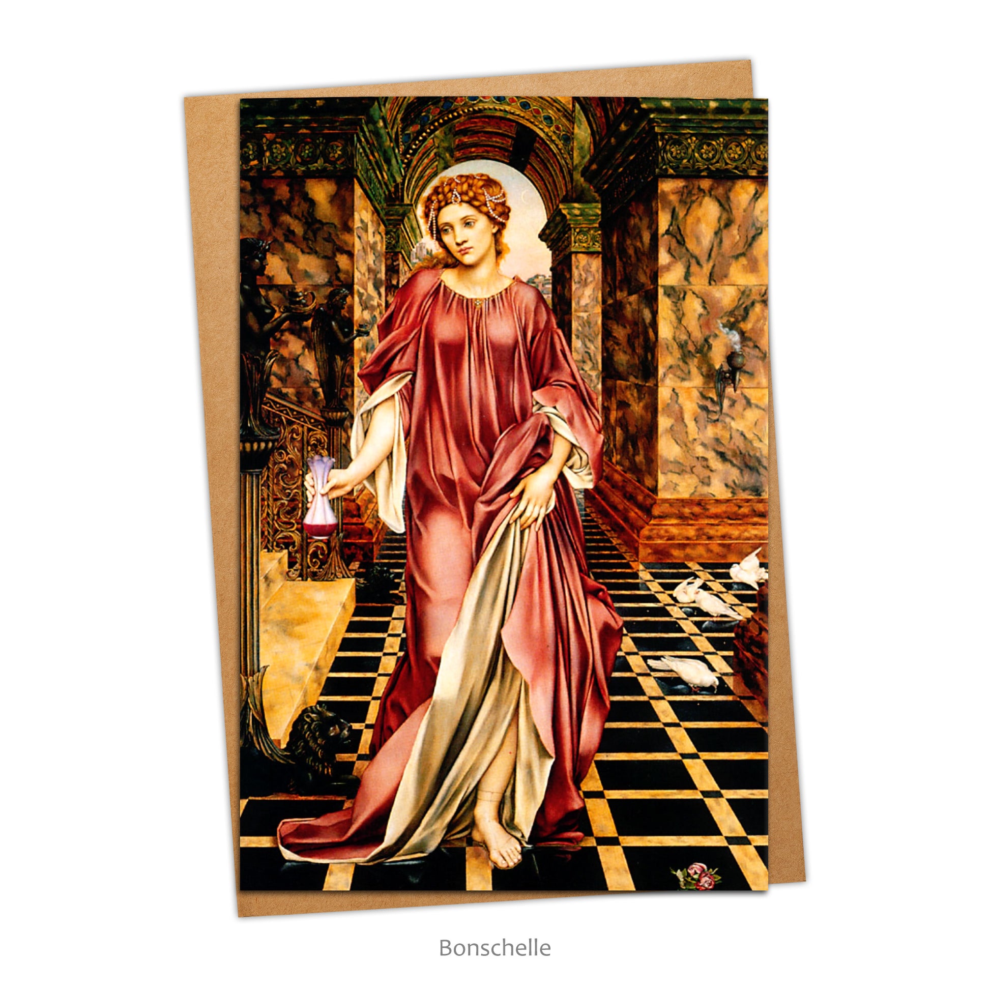 Card and envelope with the image of 'Medea' from Greek Mythology by Pre-Raphaelite artist, Evelyn De Morgan (1855–1919).