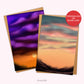 Colourful Sunset Clouds Original Art Cards, Personalised or Blank