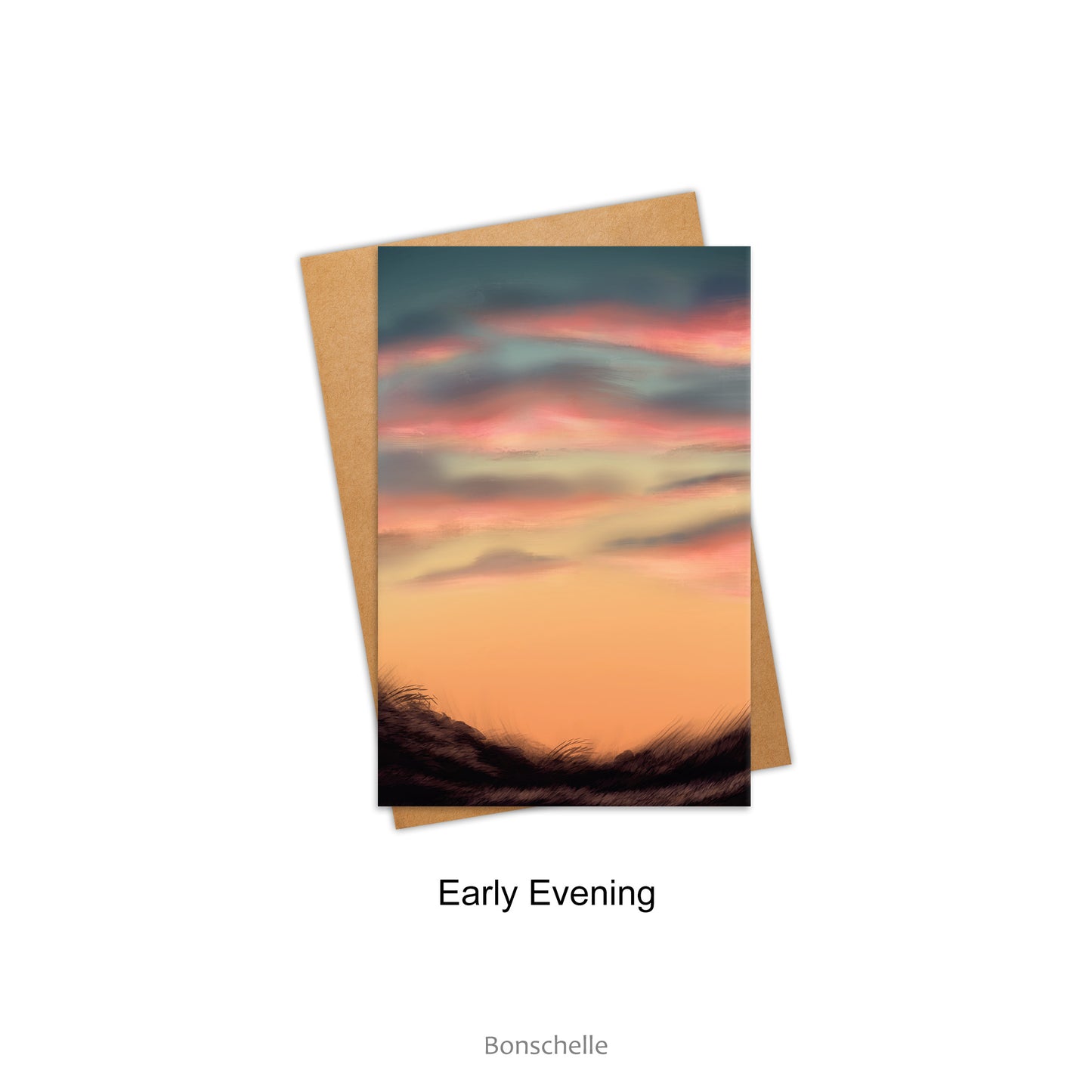 Option 'Early Evening' for the Colourful Sunset Clouds Original Art Card