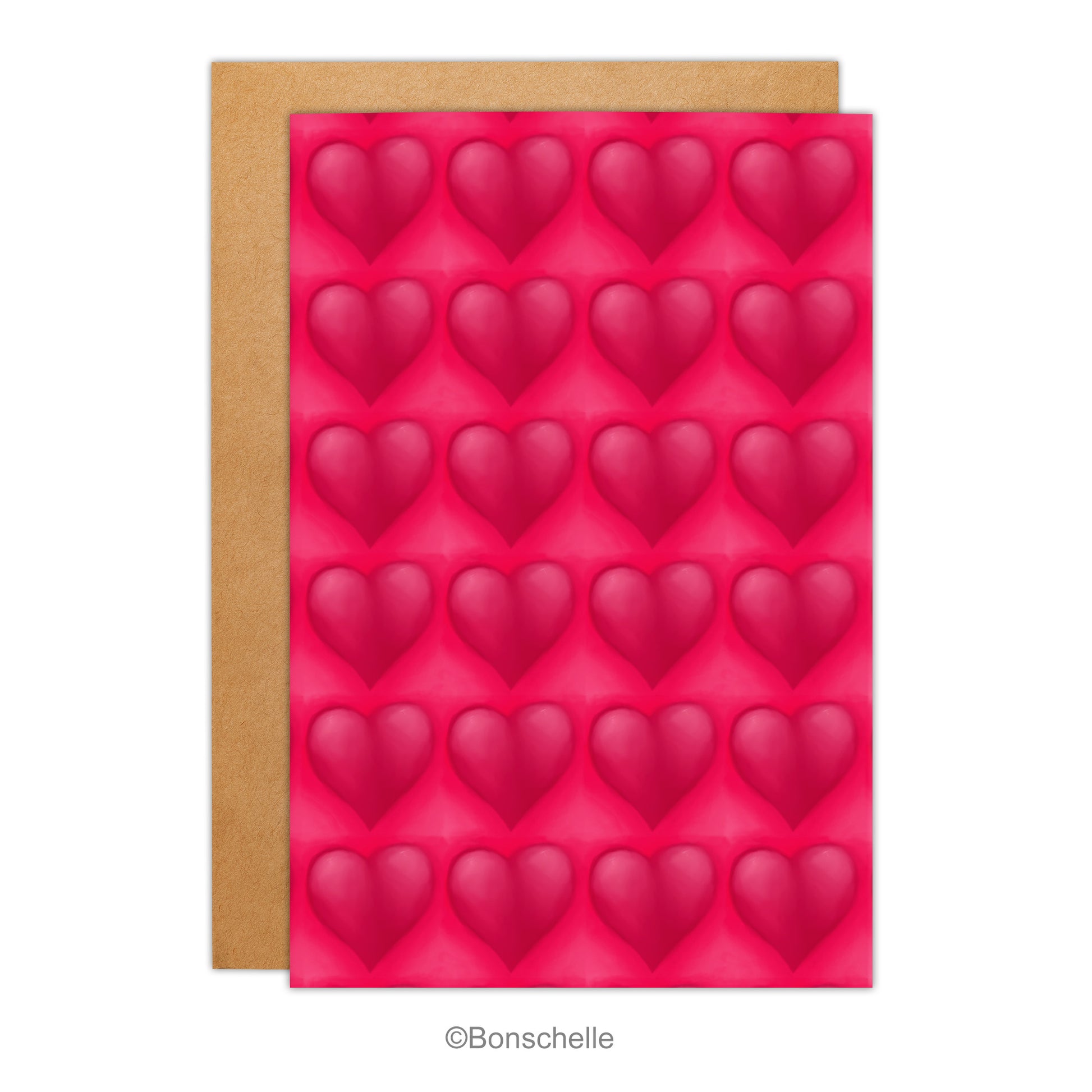 Love Heart Patterned Original Art Card with envelope