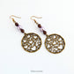Antique Bronze Heart Patterned Filigree and Pearl Earrings