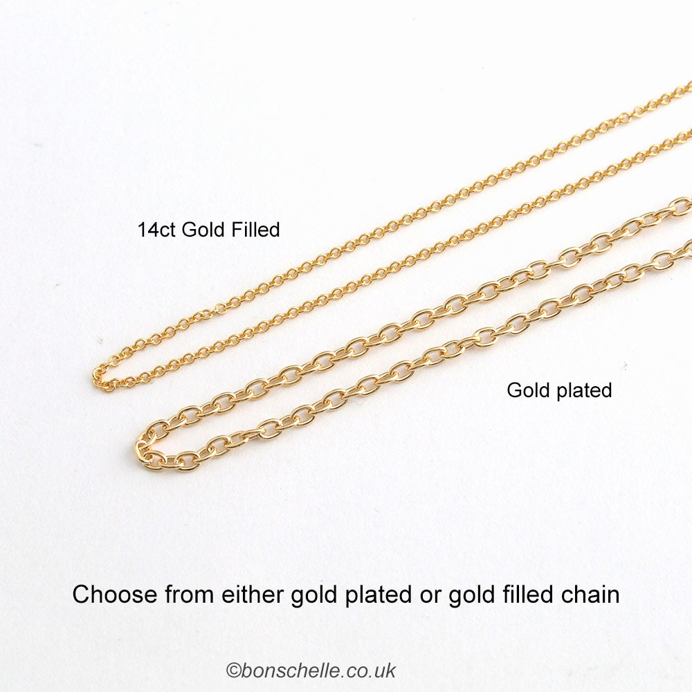 examples of the 14K gold filled chain and the gold plated chain
