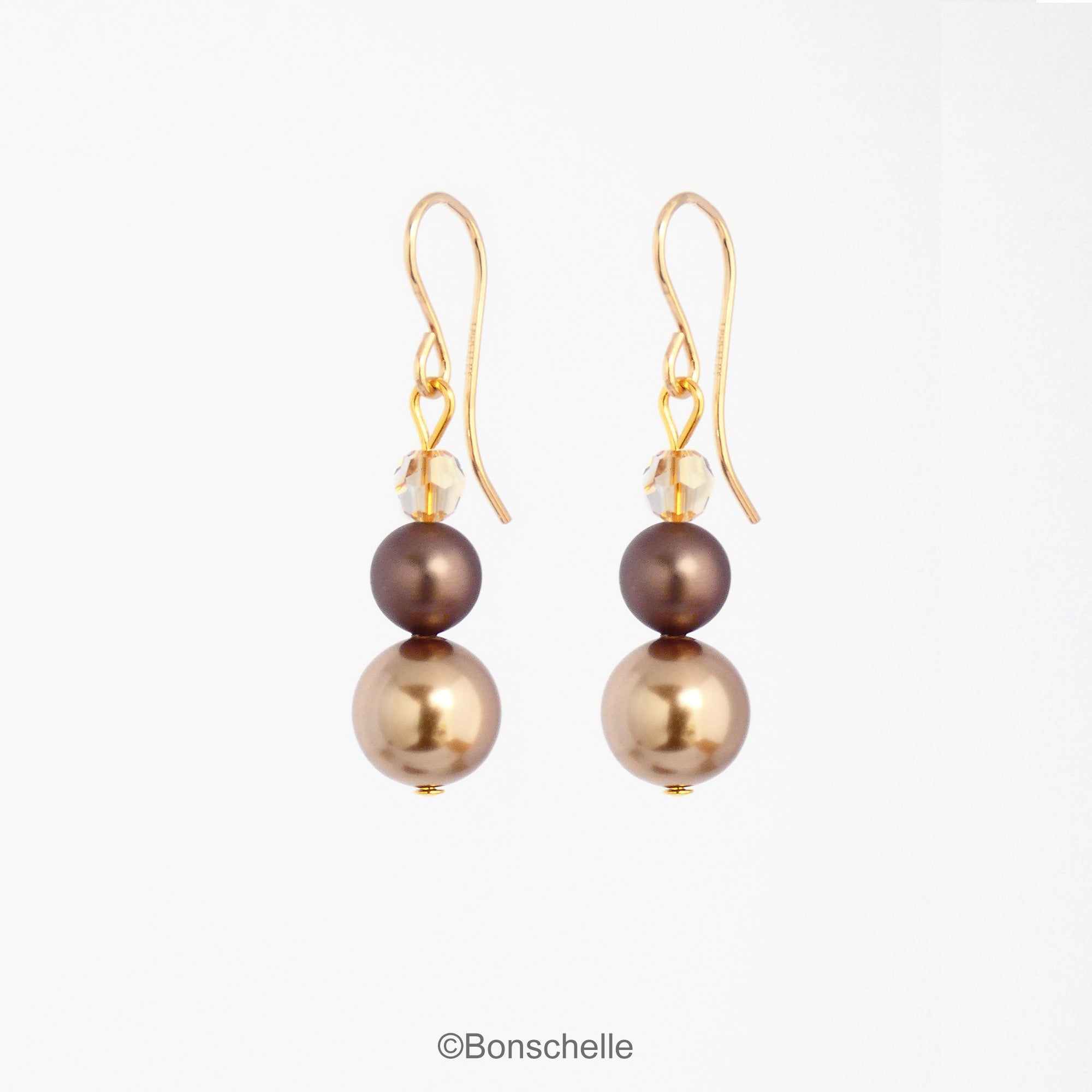 Bronze on sale pearl earrings