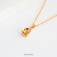 Topaz coloured crystal pear necklace with gold plated chain