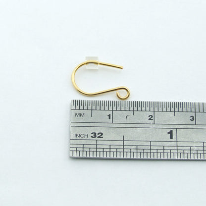 Handmade 24ct gold plated shepherd crook earwire finding supplies from the UK 