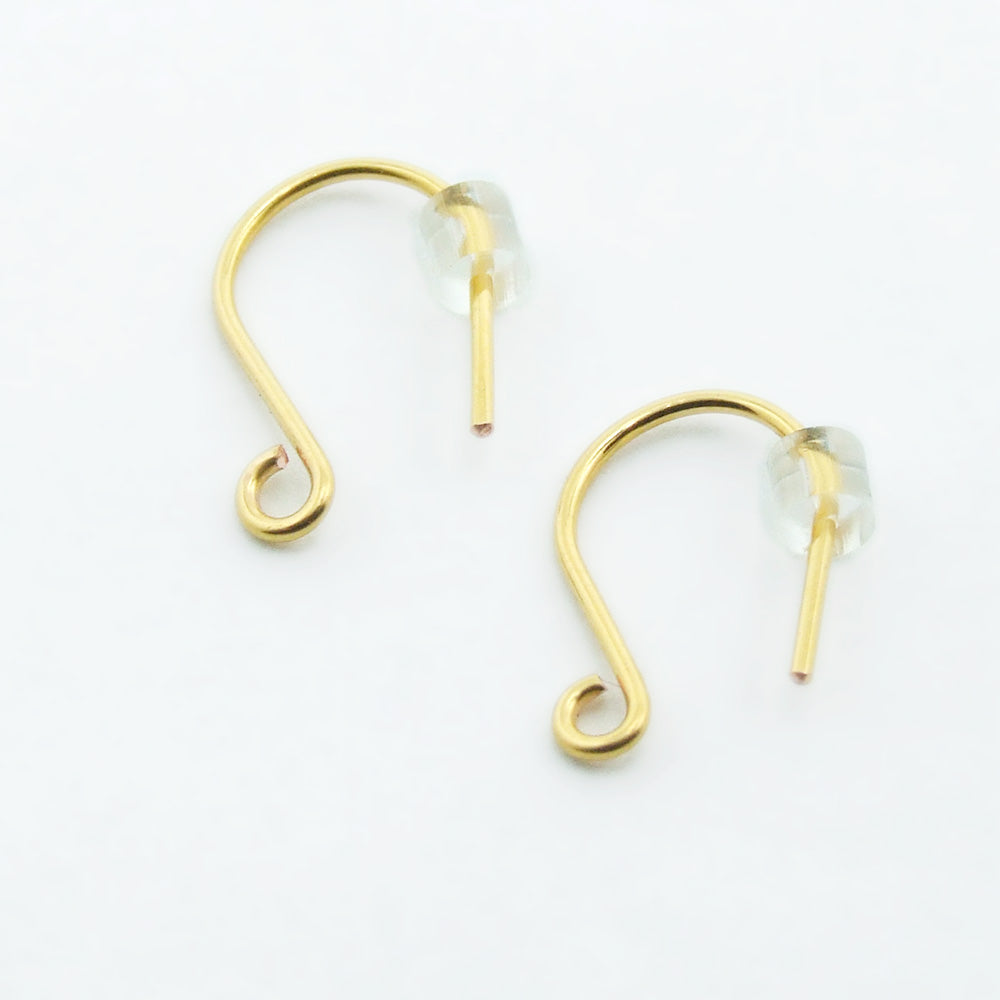 Handmade 24ct gold plated shepherd crook earwire findings from the UK 1