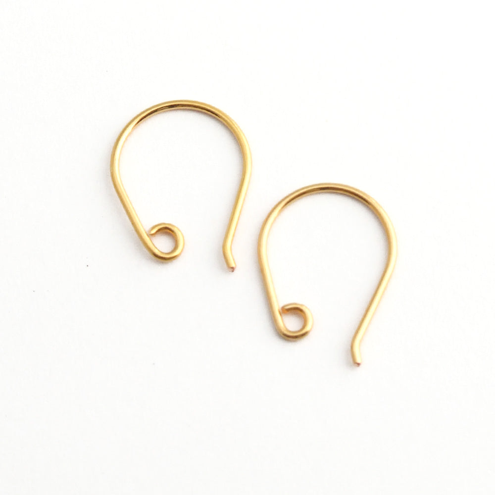24K Gold Plated Small Classic Ear Hooks, 5 Pairs