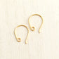 24K Gold Plated Small Classic Ear Hooks, 5 Pairs
