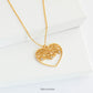 18K gold plated filligree heart with 3 tiny cubic zirconia and a 14K gold filled chain