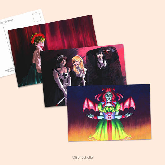 Gothic Vampire Lolita Postcard Art Print with Envelope  6x4 or 7x5