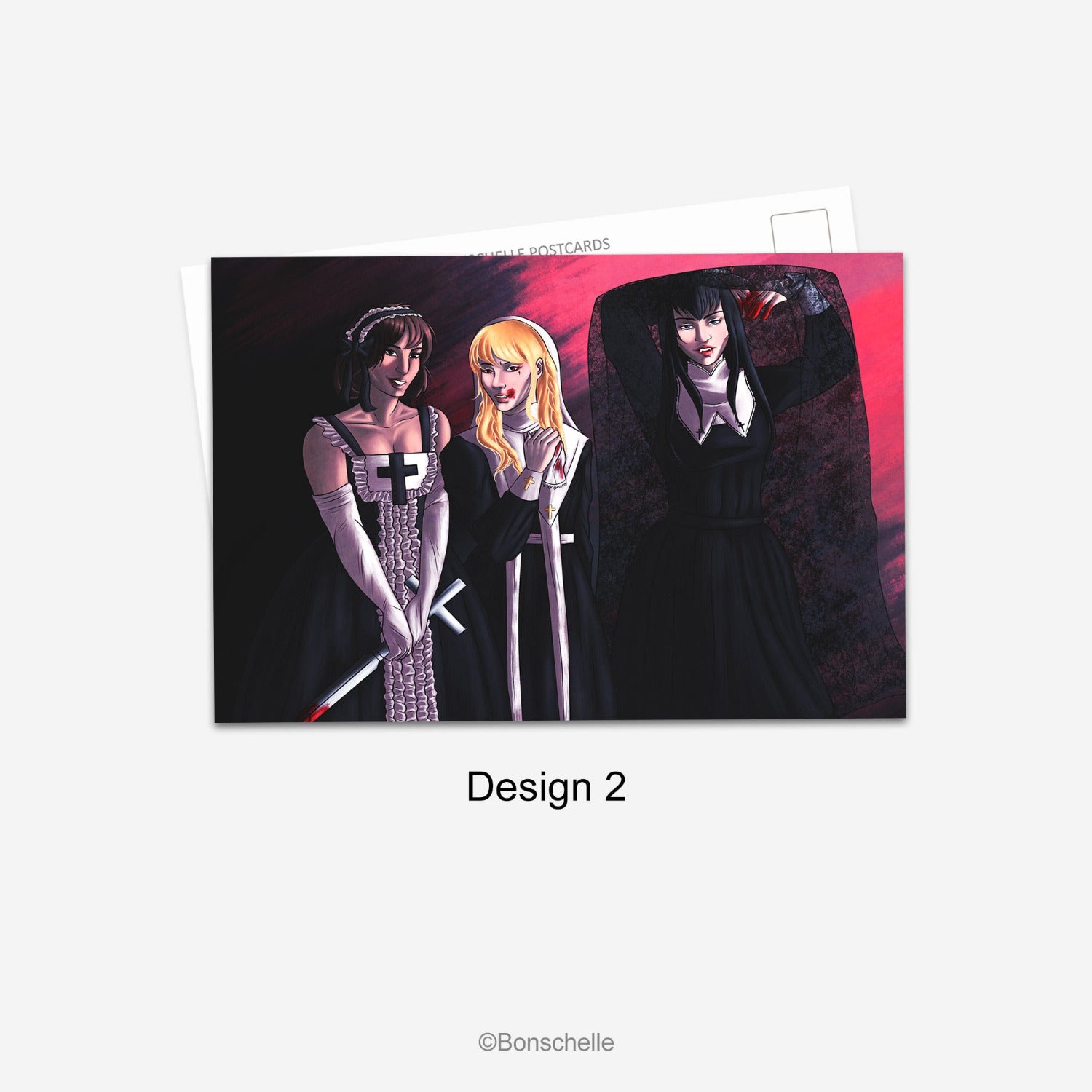 Gothic Vampire Lolita Postcard Art Print Design 2