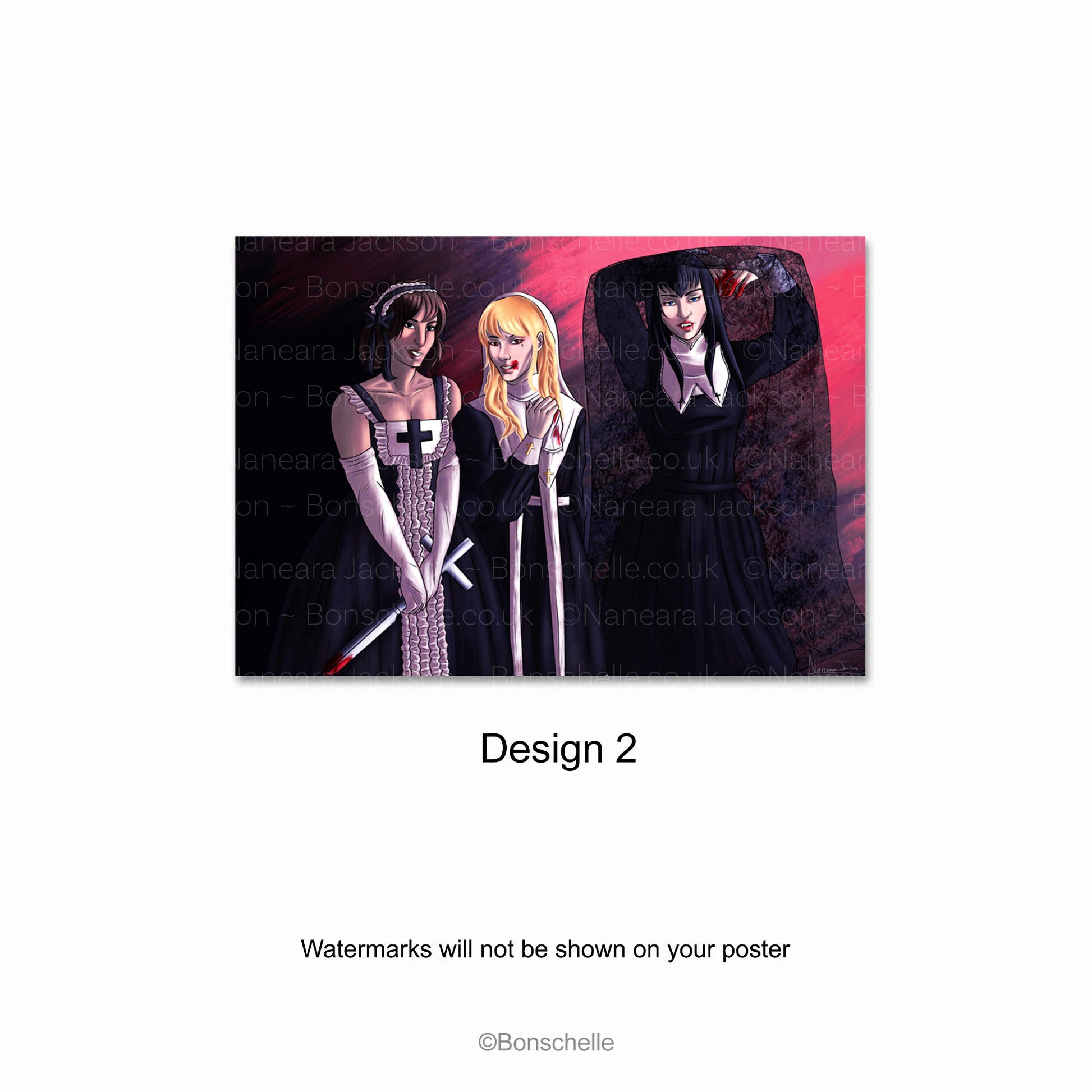 Gothic Vampire Lolita Vampire Digital Art Poster Prints Design 2