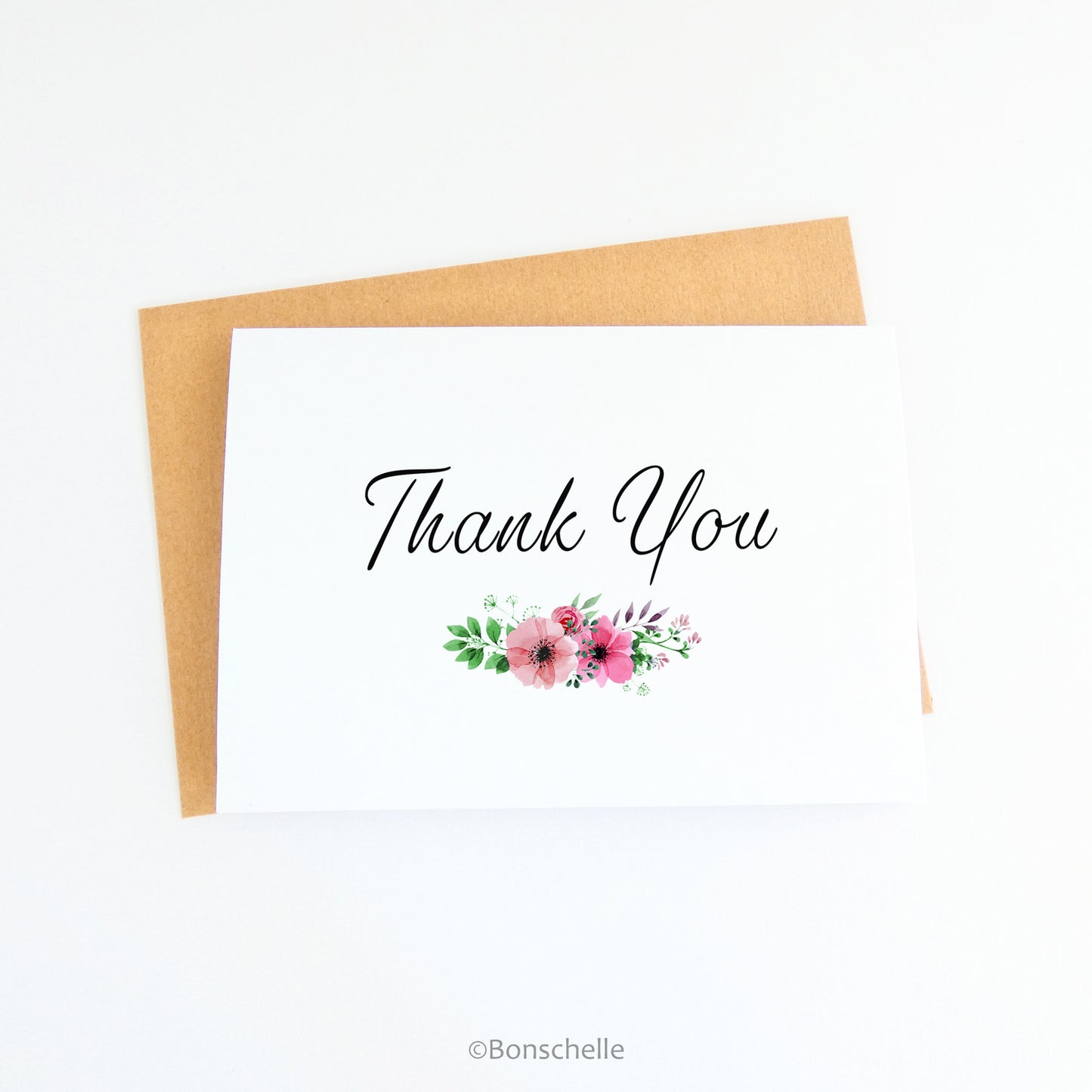 Thank you card with small floral bouquet 2