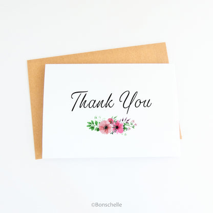 Thank you card with small floral bouquet 2