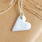 Handmade white clay mini heart gift tags or favors by Bonschelle