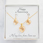Plae golden cut crystal heart necklace and earrings set with a personalised gift message