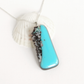 Handmade turquoise fused glass statement pendant necklace 2