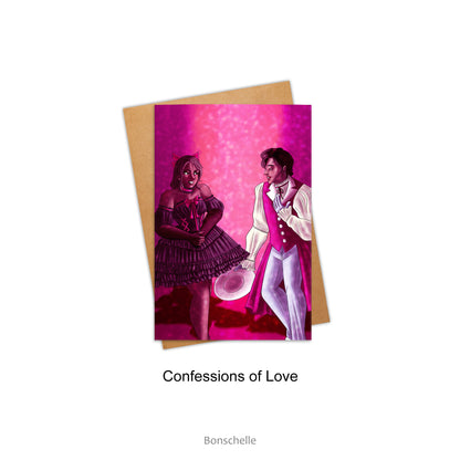 Confessions of Love Loving Couples Original Art Card