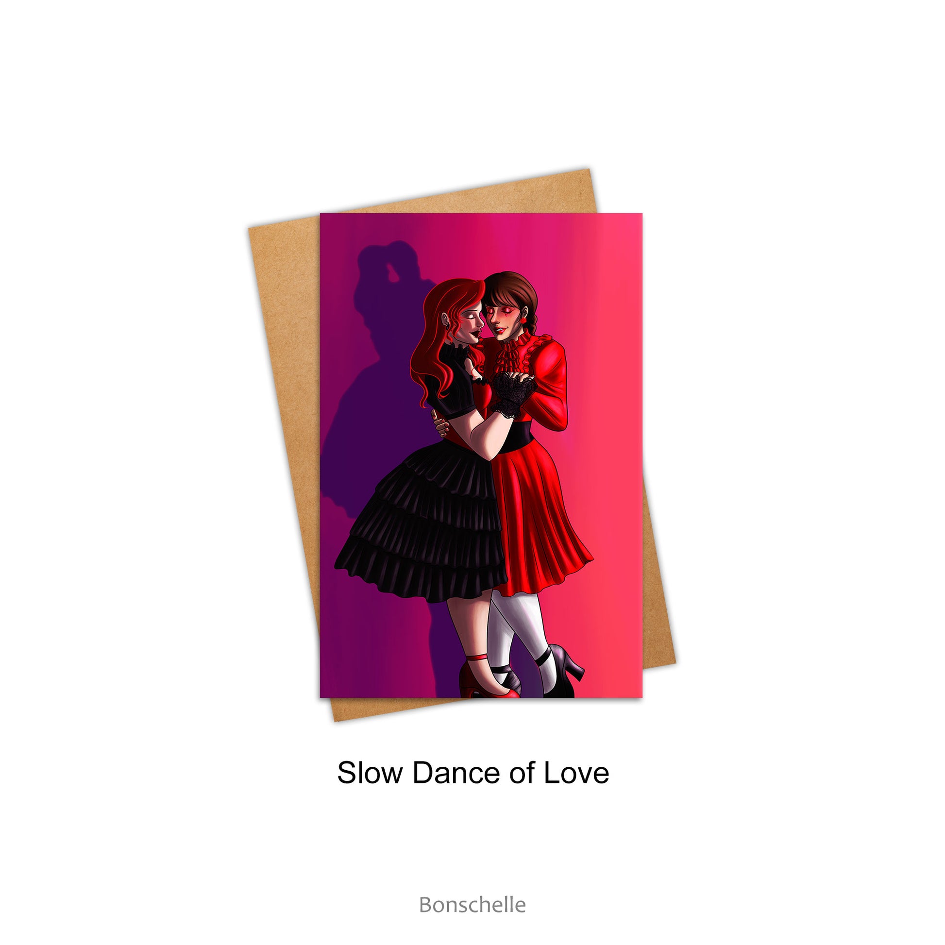 Slow Dance of Love Loving Couples Original Art Card