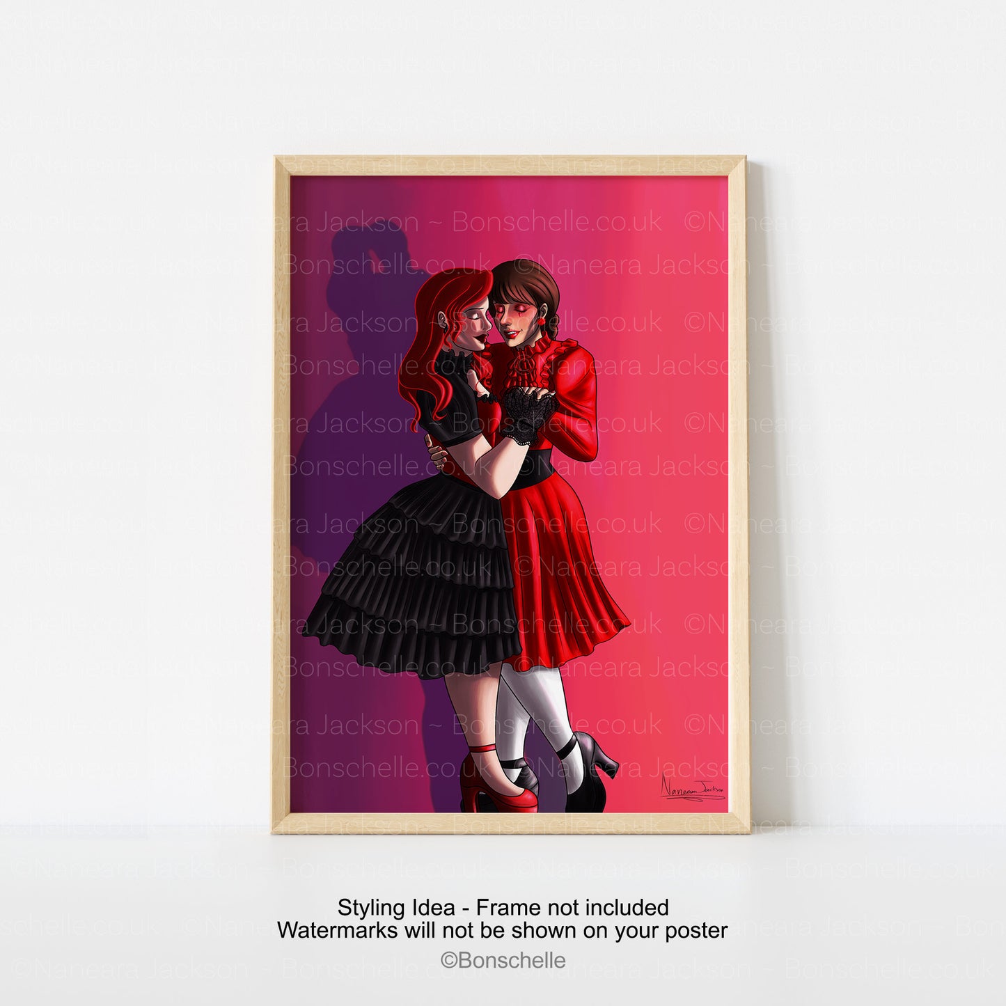 Vampire Lolita Lovers Digital Art Poster Print Styling Idea
