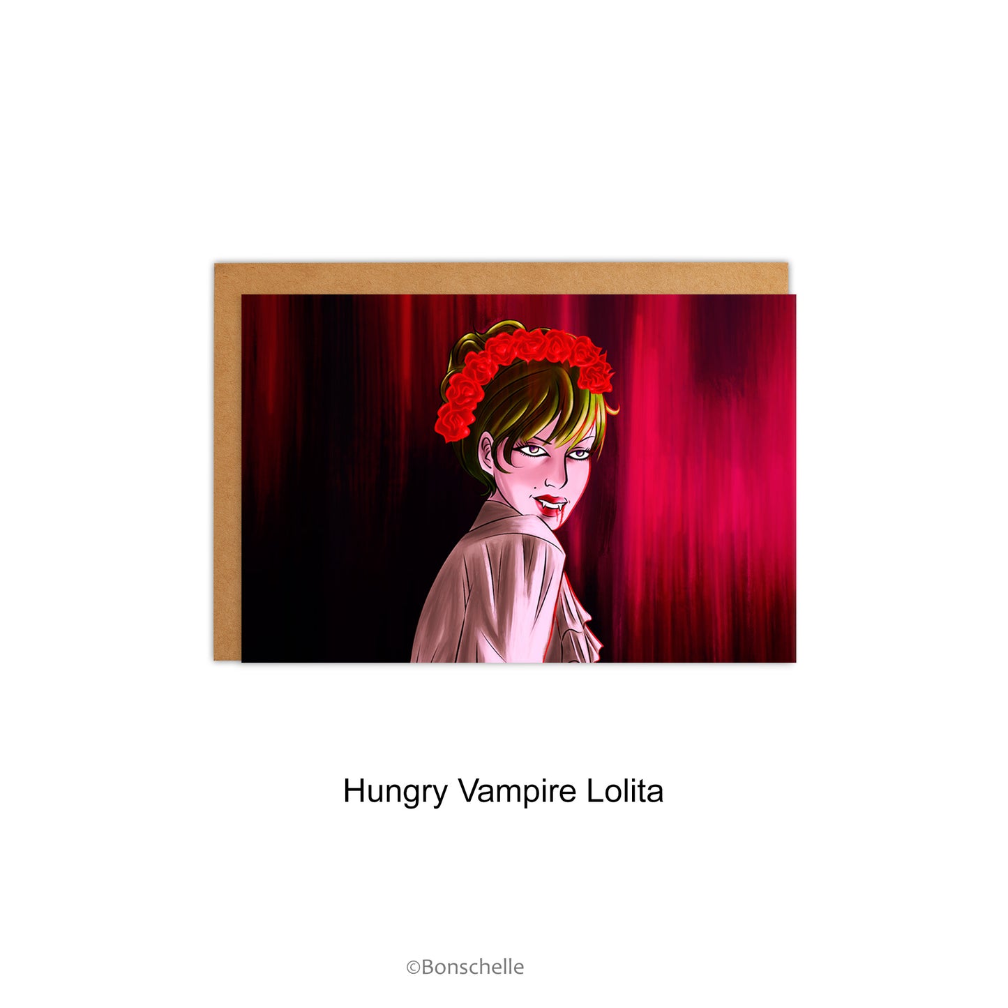 Hungry Vampire Lolita digital art card