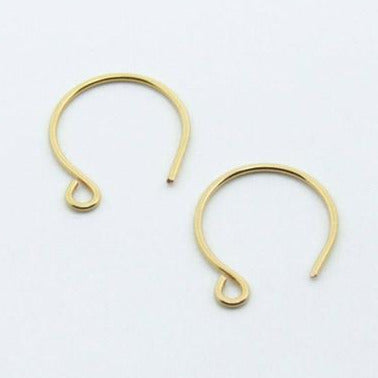Handmade 24ct gold plated round earring findings unique ear hooks 1