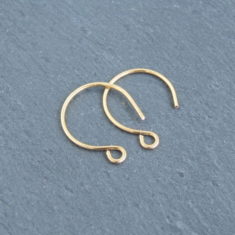 Handmade 24ct gold plated round earring findings unique ear hooks 1