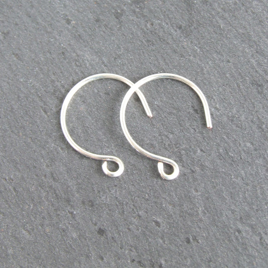Silver plated round modern earwire findings for jewellery making - 1